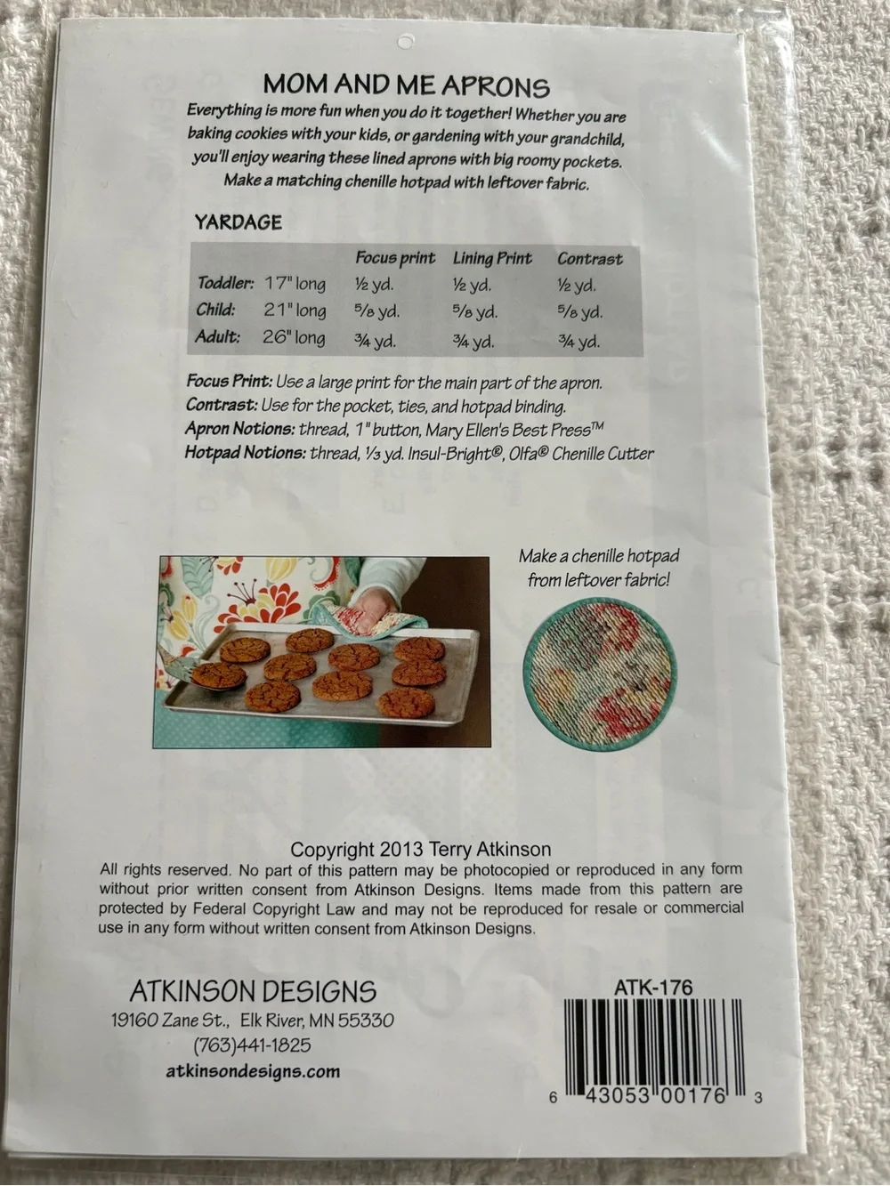 Mom and Me Apron Pattern by Atkinson Designs ATK-176